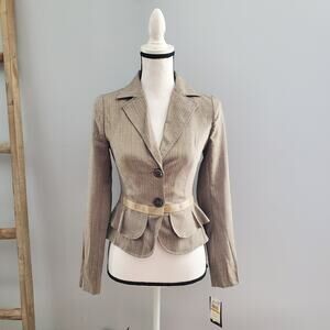 Grass Collection Spring Awakening Tiered Pleated Jacket Blazer S